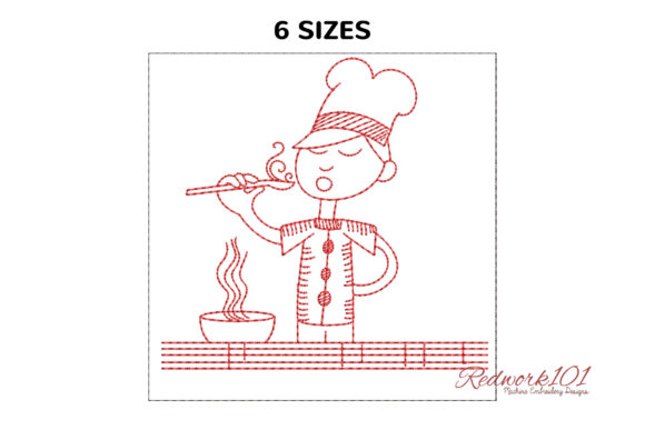 A Cook in the Kitchen Redwork Design Review