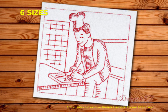 Chef Cooking and Cutting Vegetable: A Seasonal Embroidery Design Review