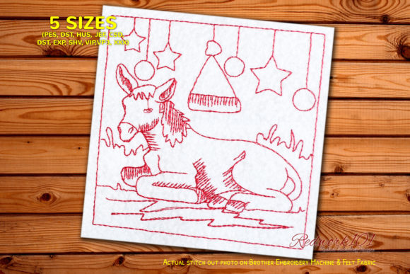 Christmas Donkey Redwork Design Review