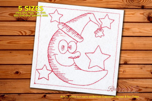 Christmas Hat with Moon Redwork: A Seasonal Embroidery Design Review