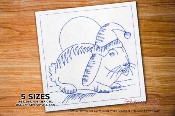 Christmas Rabbit Redwork: A Festive Embroidery Design Review