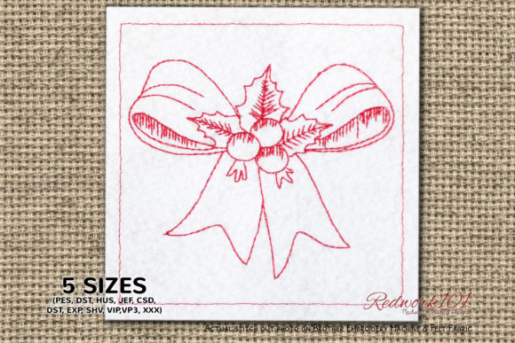Christmas Ribbon Redwork: A Review for Personalized Embroidery Creations
