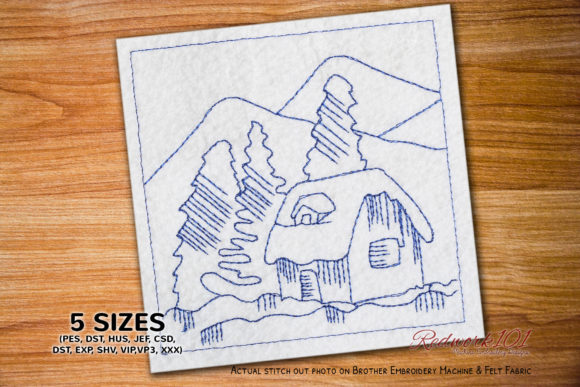 Christmas Snow Home Redwork Review for Seasonal Embroidery Projects