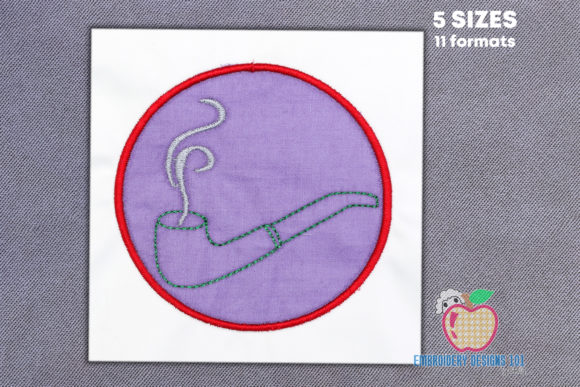 Cigar Pipe for the Smoking: A Bold Embroidery Design for Small Business Branding