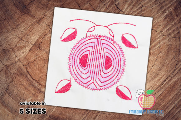 Ladybug with the Lines on Back Applique: A Heartwarming Embroidery Design