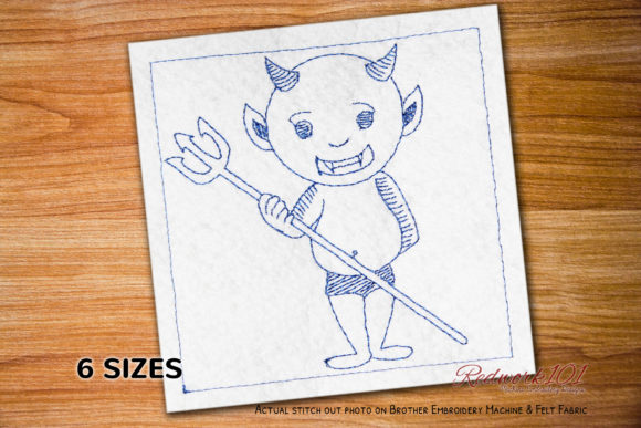 Little Devil Redwork Design Review for Seasonal Embroidery Projects