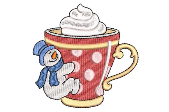 Lovely Snowman and a Cup of Hot Chocolate: A Festive Embroidery Design Review