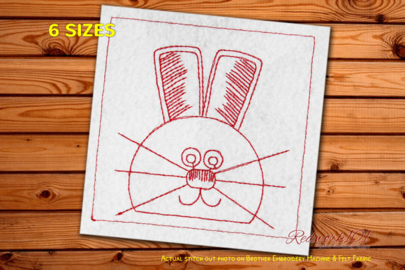 Rabbit Face Bluework for Boutique Embroidery Projects