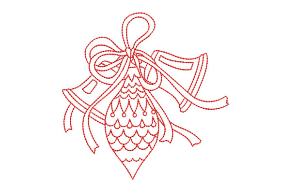 Redwork Christmas Ornament with Bells Design Review