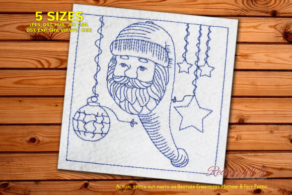 Santa’s Face Redwork: A Classic for Holiday Embroidery Projects