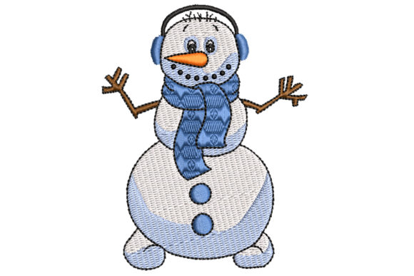 Snowman with Ear Mittens: A Festive Embroidery Design Review