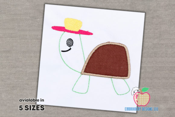 Turtle Wearing Hat Applique Review for Personalized Embroidery Gifts