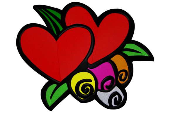 Two Hearts with Four Cyclamen: A Thoughtful Embroidery Design for Real Projects